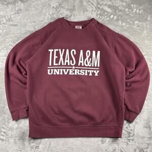 Texas A&M University Sweatshirt Mens Large Maroon Comfort Colors Crewneck